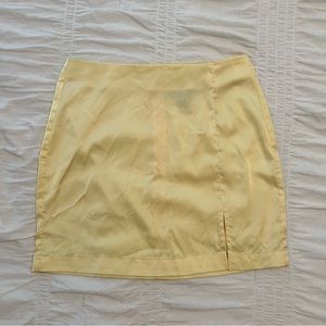Yellow silk mini skirt